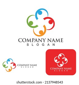 Community group logo, network and social icon vector