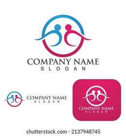 Logotipo de grupo comunitario, red e icono social vector