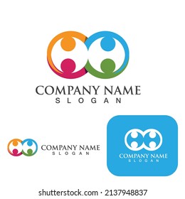 Community group logo, network and social icon vector