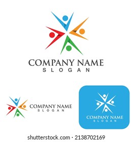 Community group logo, network and social icon vector
