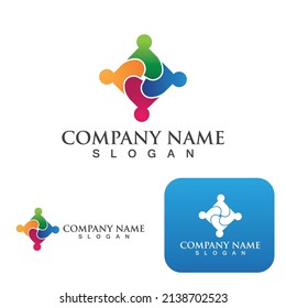 Community group logo, network and social icon vector