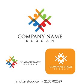Community group logo, network and social icon vector