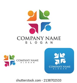 Community group logo, network and social icon vector