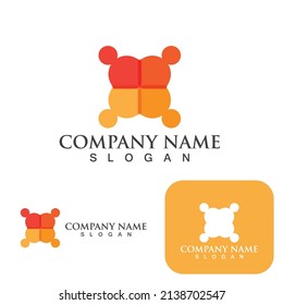 Community group logo, network and social icon vector