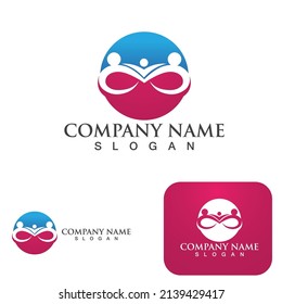 Gemeinschaftsgruppe Logo, Netzwerk und Sozialsymbol, Vektorgrafik