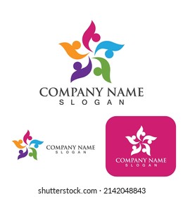 Community group logo, network and social icon vector
