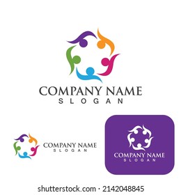 Community group logo, network and social icon vector