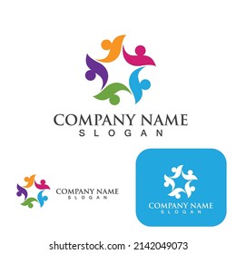 Logotipo de grupo comunitario, red e icono social vector