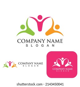Community group logo, network and social icon vector