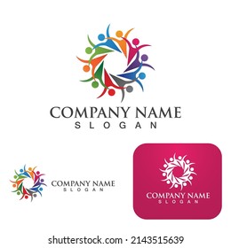 Community group logo, network and social icon vector