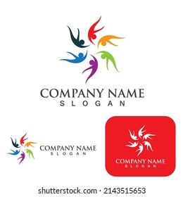 Logotipo de grupo comunitario, red e icono social vector