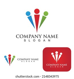 Logotipo de grupo comunitario, red e icono social vector