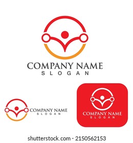 Community group logo, network and social icon vector