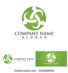 Community group logo, network and social icon vector