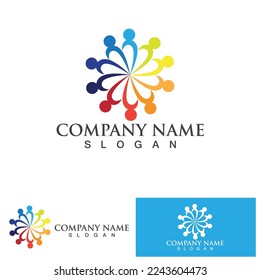 Community group logo, network and social icon vector