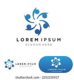 Community group logo, network and social icon vector
