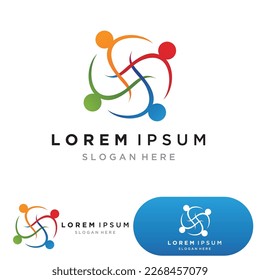 Logotipo de grupo comunitario, red e icono social vector