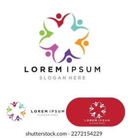 Gemeinschaftsgruppe Logo, Netzwerk und Sozialsymbol, Vektorgrafik