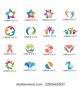 Community group logo, network and social icon vector