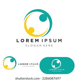 Community group logo, network and social icon vector