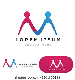 Community group logo, network and social icon vector