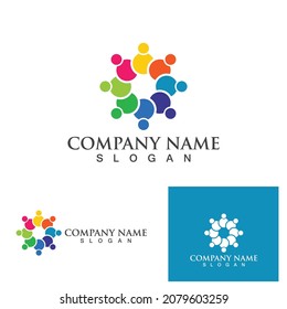 Community group people logo social icon design template