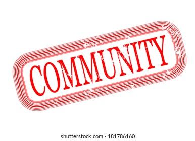 community grunge stamp with on vector illustration