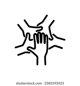 community hand relation line art vector design.