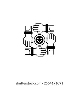 Community Hands Line Icon. linear style sign for mobile concept and web design. Outline vector icon.
