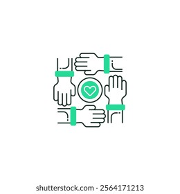 Community Hands Line Icon. linear style sign for mobile concept and web design. Outline vector icon.