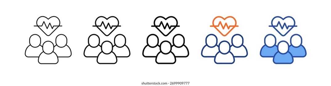 Ilustração do ícone de vetor de conjunto diferente do Community Health