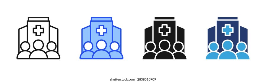 Community Health icon set multiple style collection