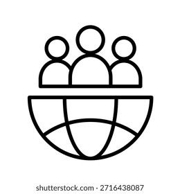 Community Hub Outline Icon Vector Illustration