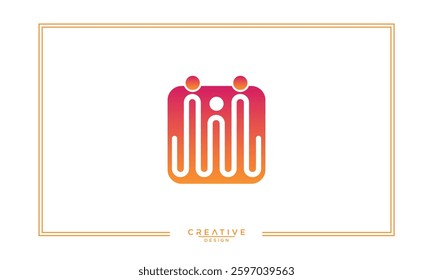community human logo with gradient color, people logo design template.