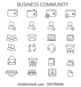 community, human resources, management icons, signs vector concept set for infographics, mobile, website, application
