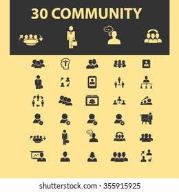 community, human resources, management icons