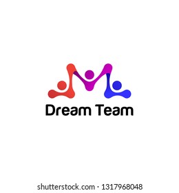 Community human social, unity, together, connection, relation logo design template.