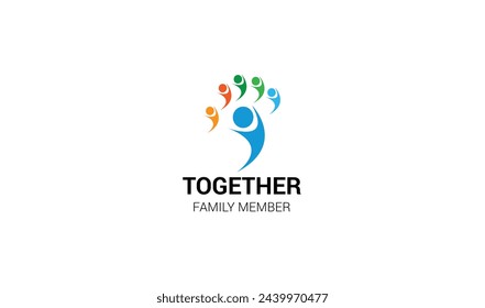 Community human social, unity, together, connection, relation logo design template.
