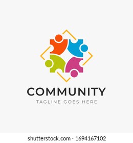 Community Human Teamwork Logo Design Vector Stock Vector (Royalty Free ...