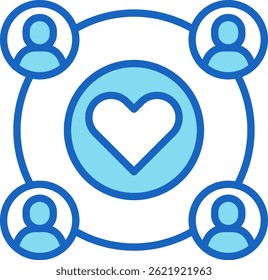 Community Icon Blue Vector Illustration