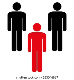 Community icon from Business Bicolor Set. Vector style: bicolor flat symbol, intensive red and black colors, rounded angles, white background.