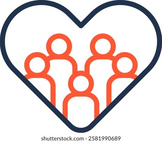 Community Icon Color Line Vector Illustration