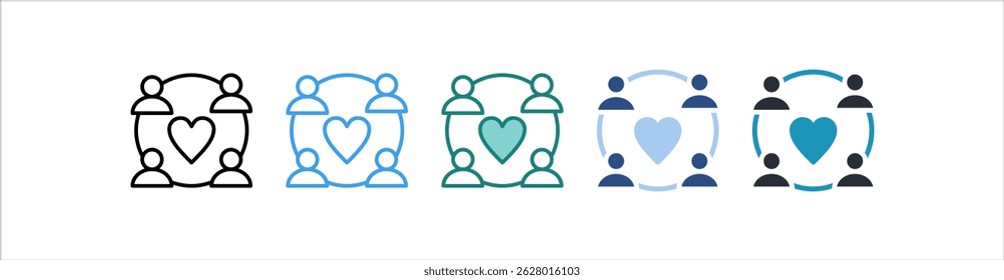 Ícone De Comunidade Em Um Vetor De Estilo Diferente