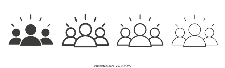 Icono de comunidad en tamaño de relleno y tres tiempos