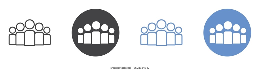 Community icon Flat art in black and white isolated