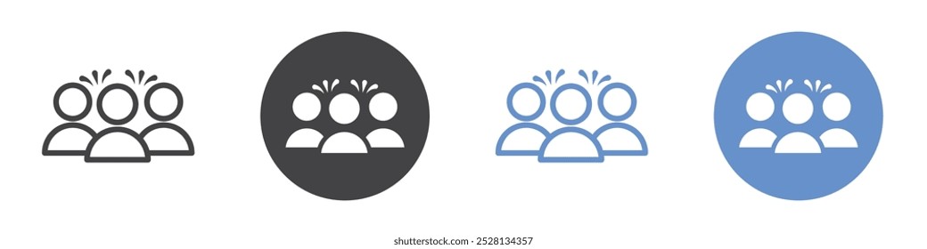 Icono de la comunidad Arte plano en blanco y negro aislado