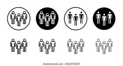 community icon Flat outline fill set collection