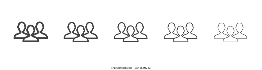 Community icon flat simple outline logo