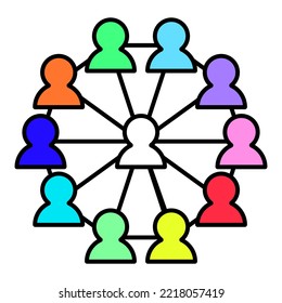 community icon in the form of a web on a white background