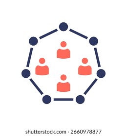 Community Icon Glyph Color Vector Illustration